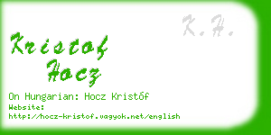 kristof hocz business card