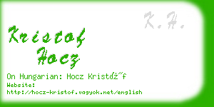 kristof hocz business card